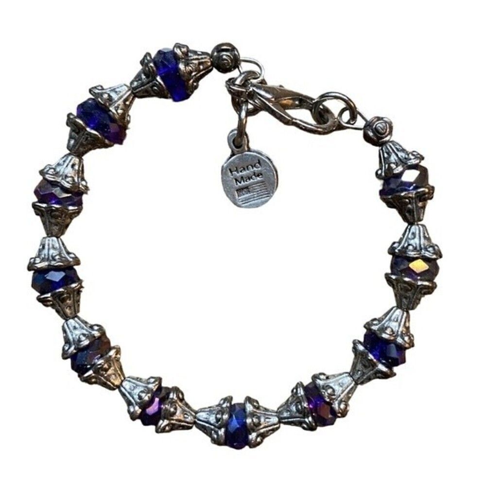 Chubby Chico Gemstone Charm Bracelet Blue Silver Tone - Picture 4 of 8
